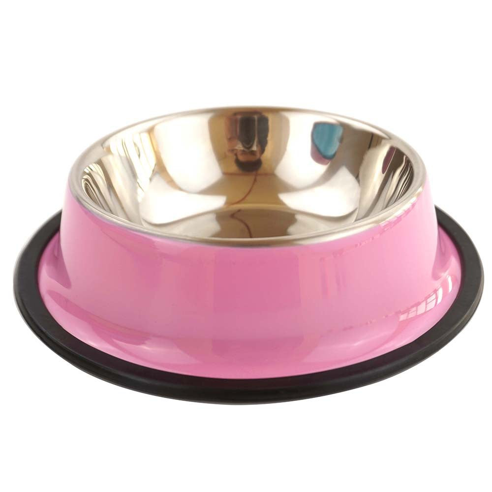 Non-Slip Stainless Steel Dog & Cat Bowl | Large Pet Food Basin