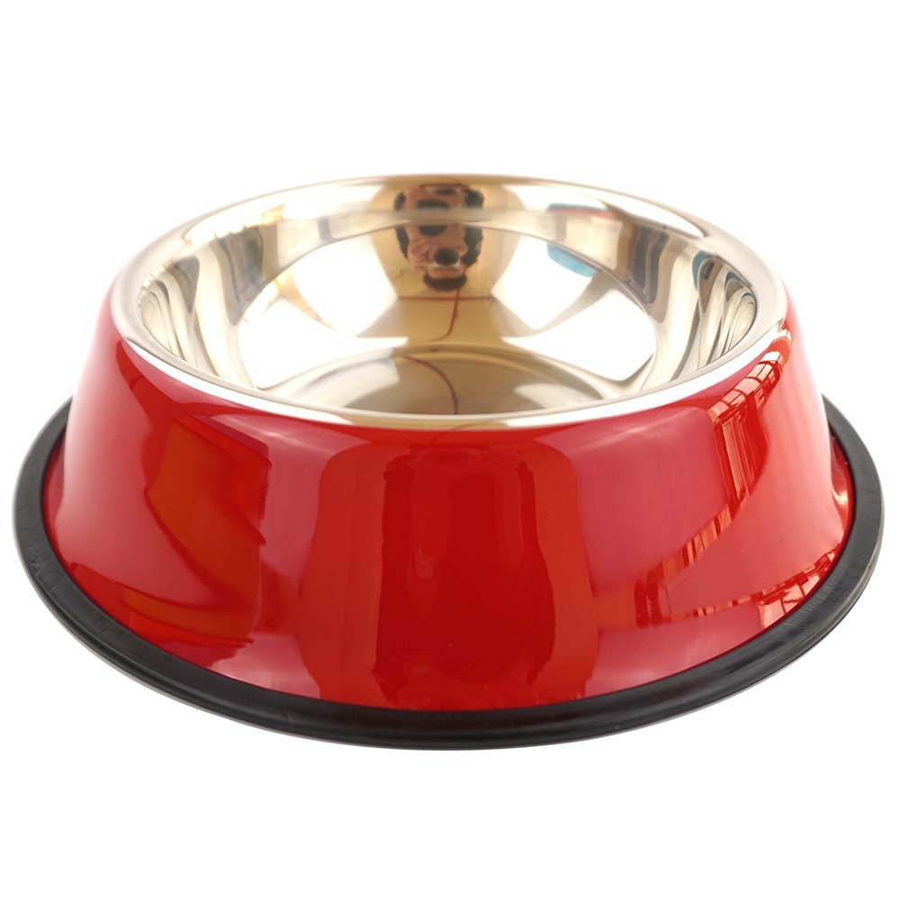 Non-Slip Stainless Steel Dog & Cat Bowl | Large Pet Food Basin