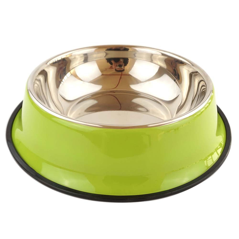 Non-Slip Stainless Steel Dog & Cat Bowl | Large Pet Food Basin