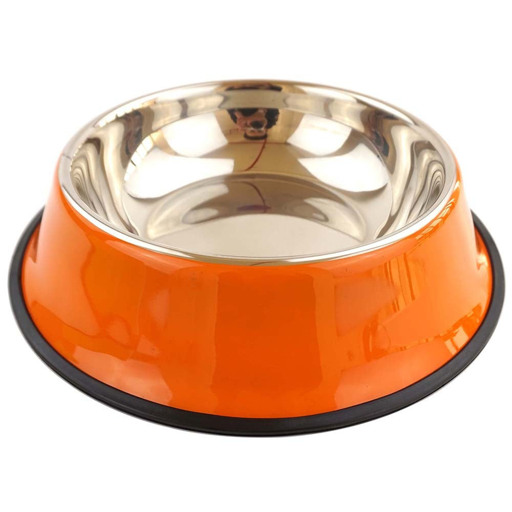Non-Slip Stainless Steel Dog & Cat Bowl | Large Pet Food Basin