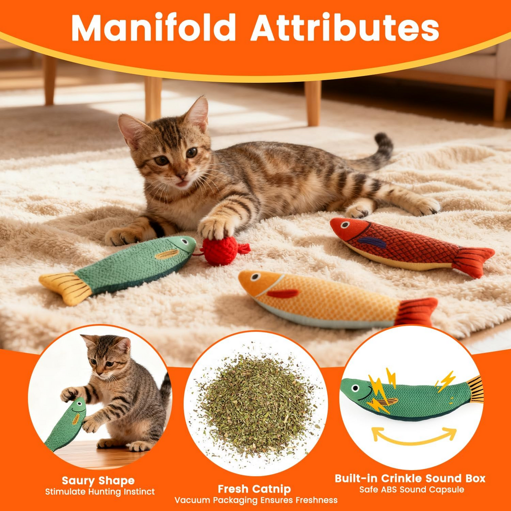 Catnip Fish Toy - Realistic Interactive Cat Teaser