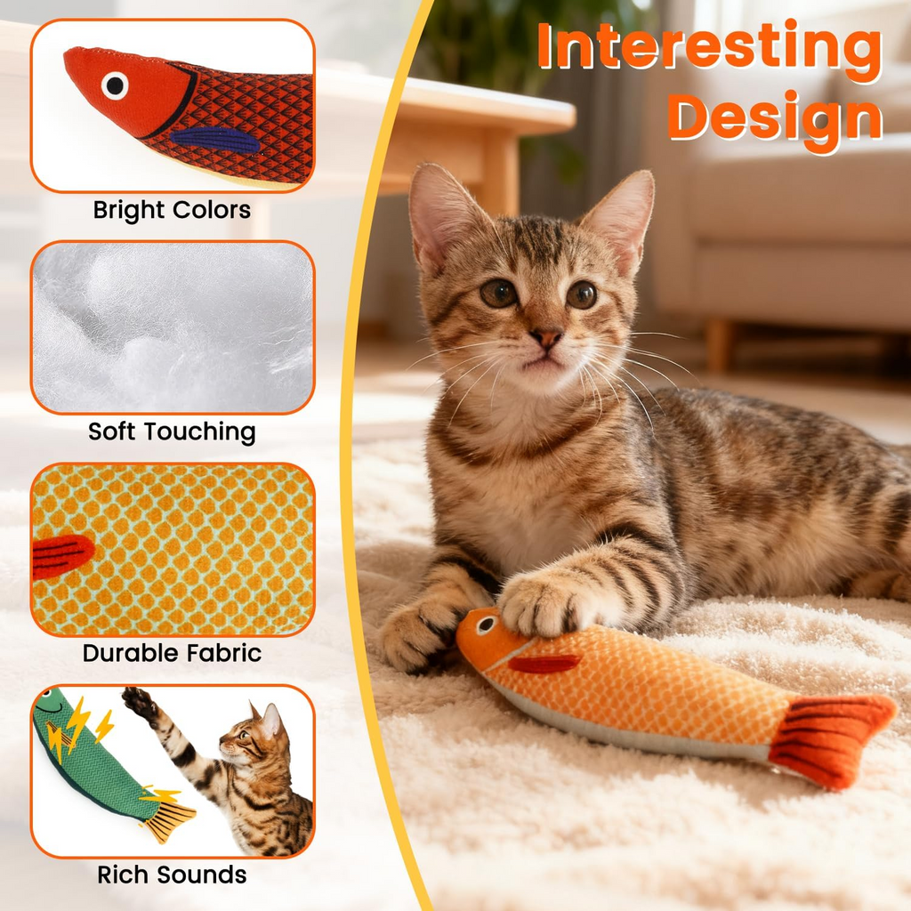 Catnip Fish Toy - Realistic Interactive Cat Teaser