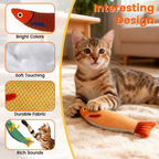 Catnip Fish Toy - Realistic Interactive Cat Teaser