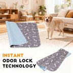 2PC Washable Puppy Training Pads with Pheromones - Leak-Proof, Odor-Control, Non-Slip for Dogs & Cats (with Pet Hair Removal Gloves)