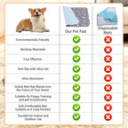 2PC Washable Puppy Training Pads with Pheromones - Leak-Proof, Odor-Control, Non-Slip for Dogs & Cats (with Pet Hair Removal Gloves)