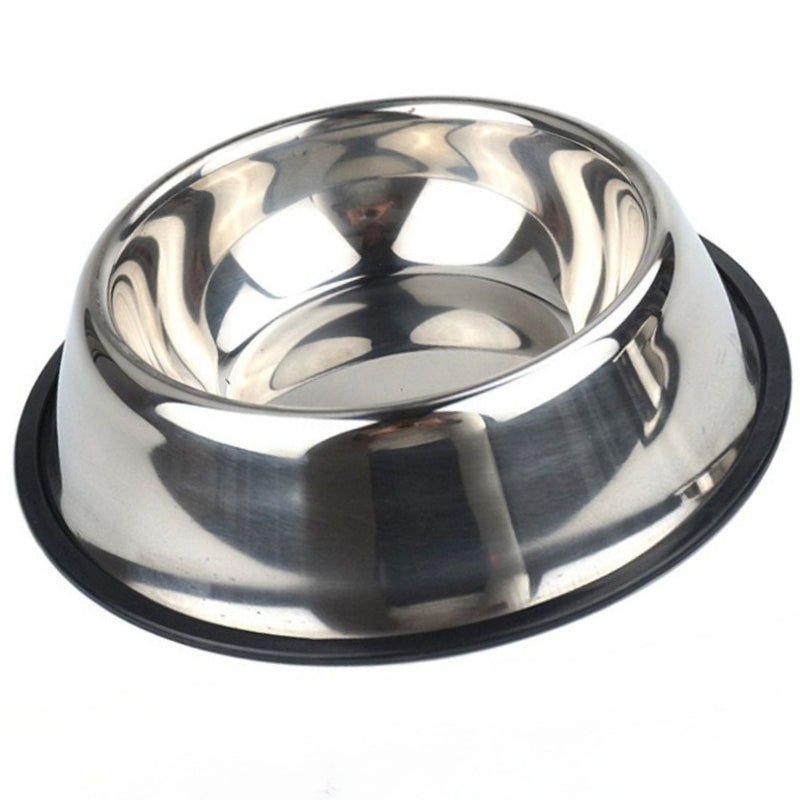 Non-Slip Stainless Steel Dog & Cat Bowl | Large Pet Food Basin