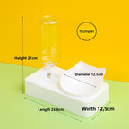 Dual Bowl Cat Feeder - Automatic Gravity Water Dispenser & Food Bowl with Anti-Tip Design