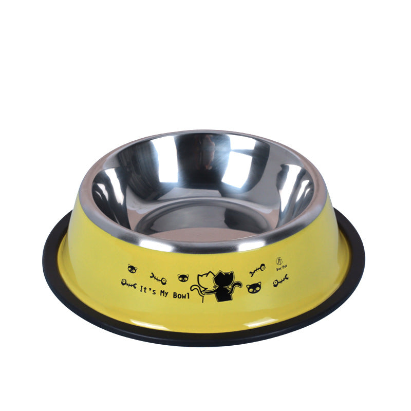 Non-Slip Stainless Steel Dog & Cat Bowl | Large Pet Food Basin
