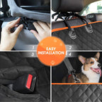 Waterproof Dog Car Seat Cover for Back Seat, Heavy Duty Oxford Pet Hammock, Washable Anti-Dirty Car Protector for Dogs & Pets