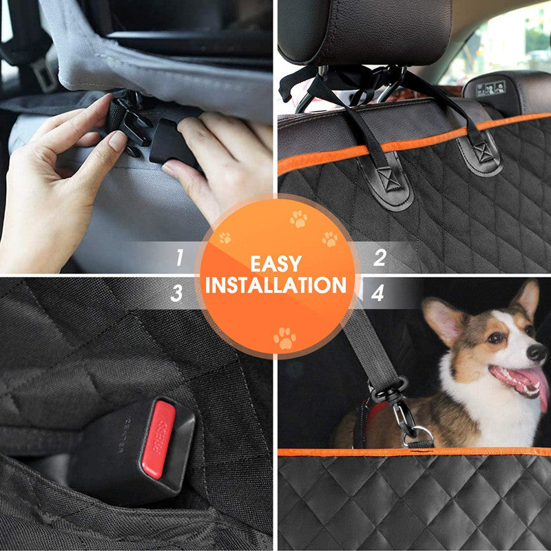 Waterproof Dog Car Seat Cover for Back Seat, Heavy Duty Oxford Pet Hammock, Washable Anti-Dirty Car Protector for Dogs & Pets