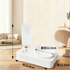 Dual Bowl Cat Feeder - Automatic Gravity Water Dispenser & Food Bowl with Anti-Tip Design