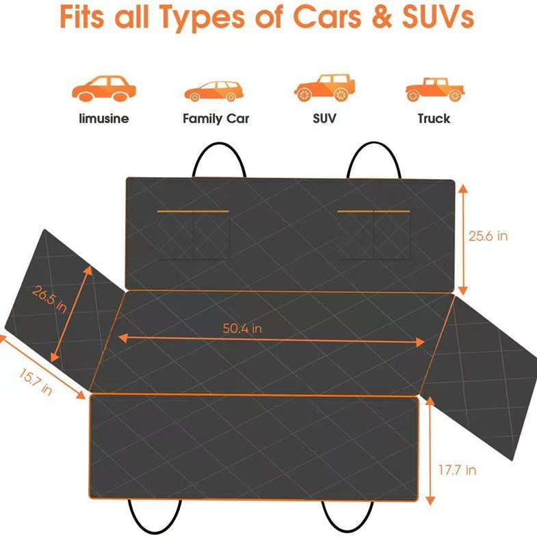 Waterproof Dog Car Seat Cover for Back Seat, Heavy Duty Oxford Pet Hammock, Washable Anti-Dirty Car Protector for Dogs & Pets