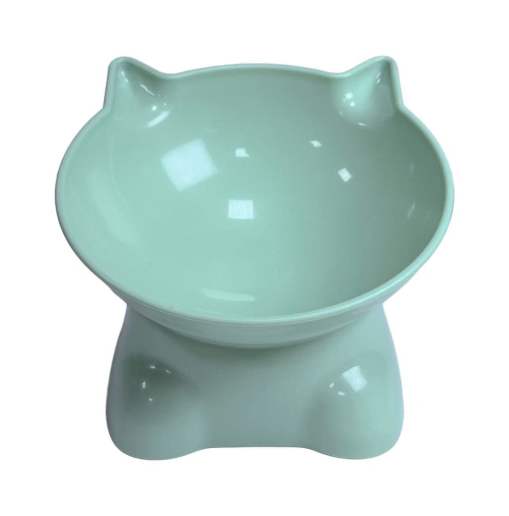 Elevated Stainless Steel Pet Bowl - Ergonomic Raised Cat Dog Feeder with Anti-Slip Base