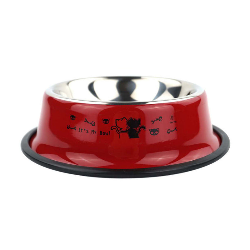 Non-Slip Stainless Steel Dog & Cat Bowl | Large Pet Food Basin