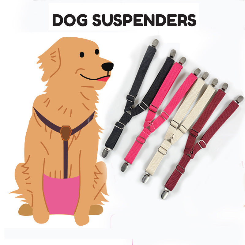 Adjustable Dog Diaper Bands - No-Slide Suspender Clips for Secure Fit, 3 Sizes