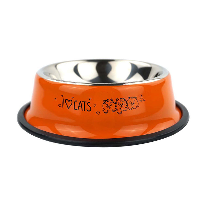Non-Slip Stainless Steel Dog & Cat Bowl | Large Pet Food Basin
