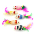 Sisal Mouse Cat Toy with Feathers & Sound | Interactive Training Toy