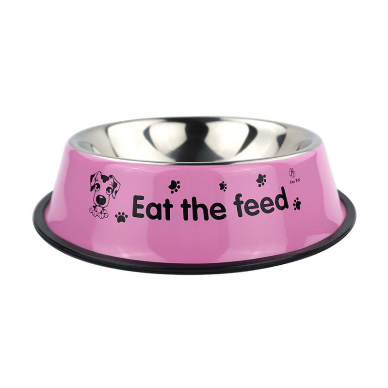 Non-Slip Stainless Steel Dog & Cat Bowl | Large Pet Food Basin
