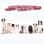 Adjustable Dog Diaper Bands - No-Slide Suspender Clips for Secure Fit, 3 Sizes